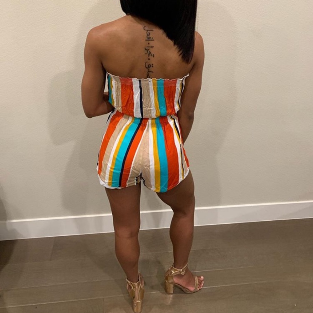 two piece multicolor shorts set